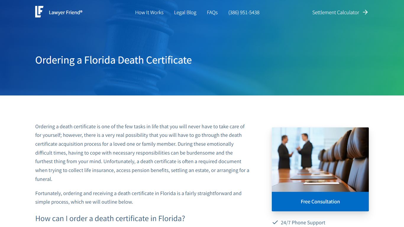 Ordering a Florida Death Certificate - Lawyer Friend